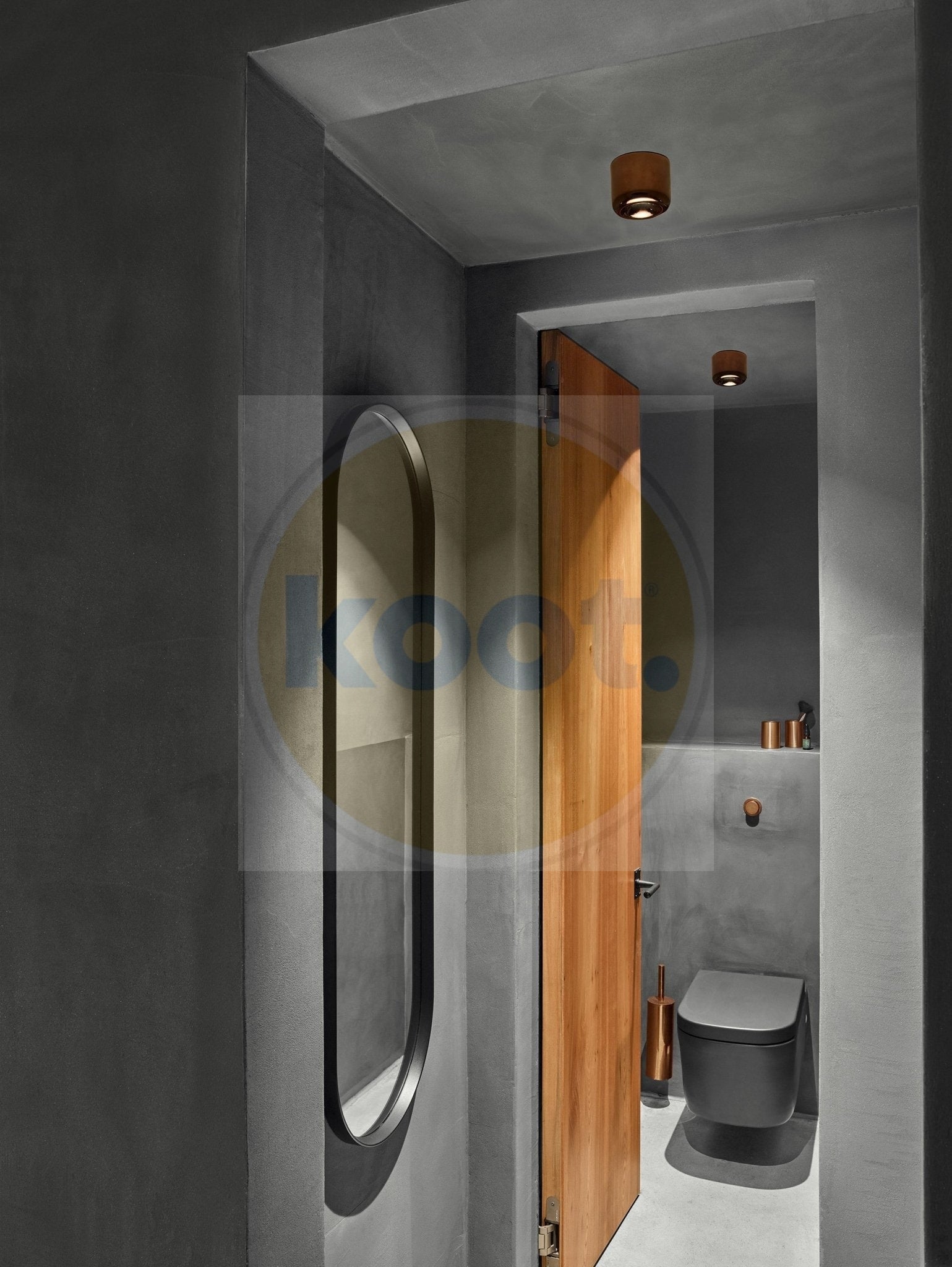 Serien - CAVITY Recessed S LED plafondlamp bronzen afwerking - KOOT