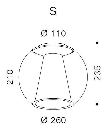 Serien - DRAFT Ceiling S with reflector plafondlamp glas - KOOT