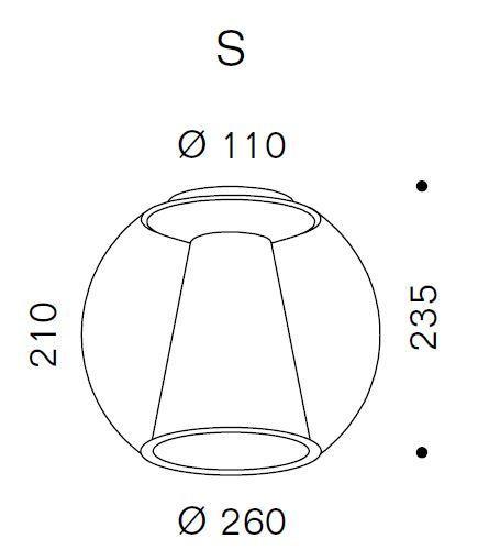 Serien - DRAFT Ceiling S with reflector plafondlamp glas - KOOT