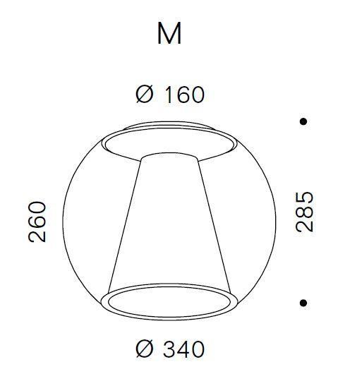 Serien - DRAFT Ceiling M with reflector plafondlamp glas - KOOT