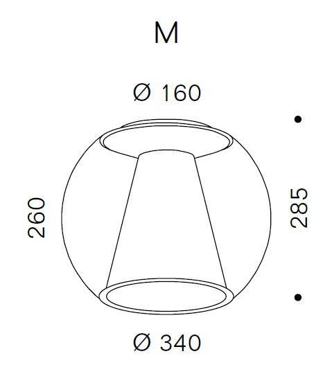 Serien - DRAFT Ceiling M with reflector plafondlamp glas blauw - KOOT
