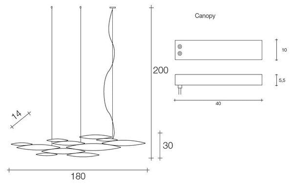 Terzani - I Lucci Argentati medium linear kroonluchter - KOOT