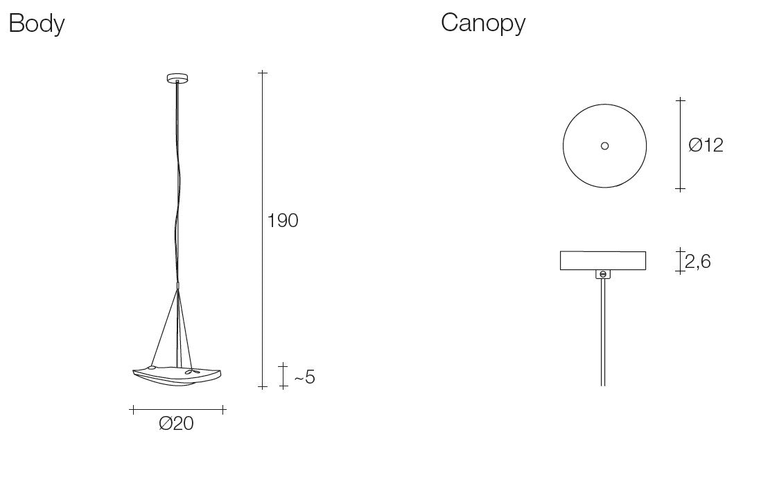 Terzani - Manta K011 Canopy Hanglamp Kristal - KOOT