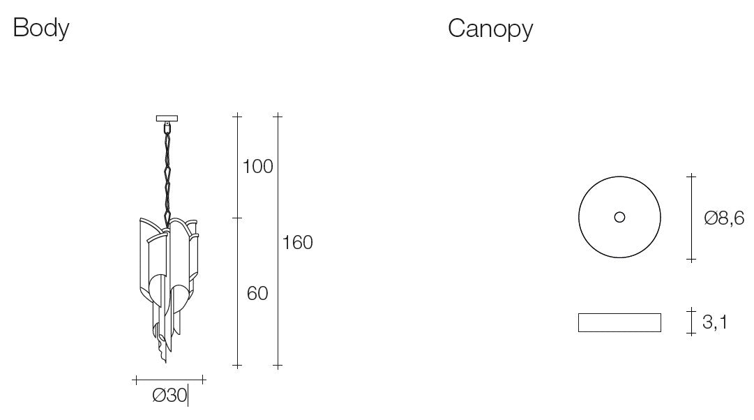 Terzani - Stream J54S Hanglamp Goud - KOOT