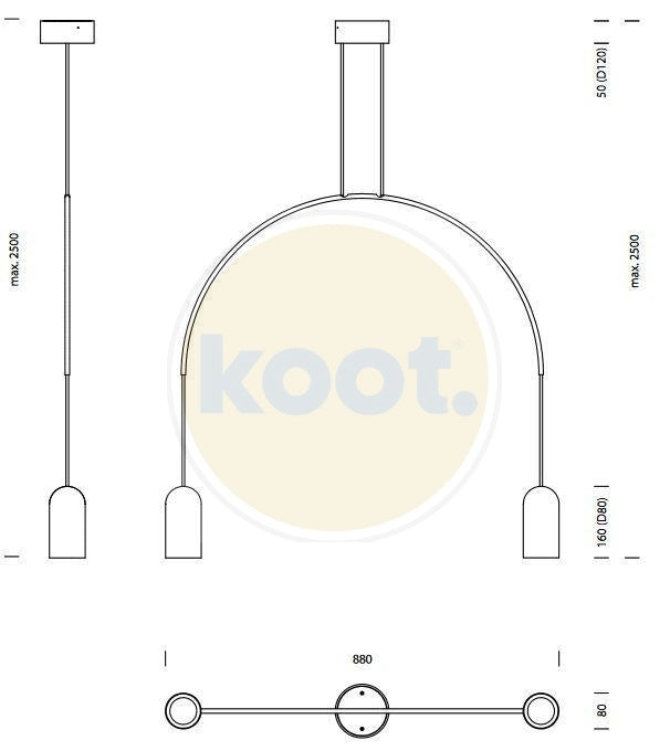 TossB - Bow I L Hanglamp Zwart - KOOT