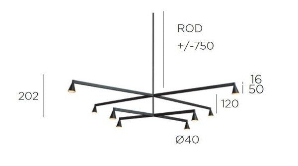 Trizo21 - Austere-Kroonluchter 2X RF 75 - KOOT