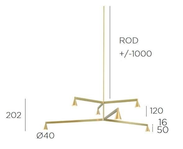 Trizo21 - Austere-Kroonluchter 2Y RF100 3x 500mm - KOOT
