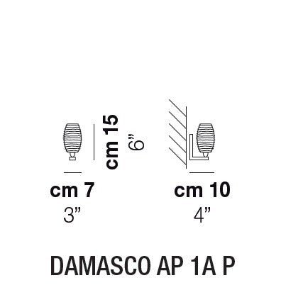 Vistosi - Damasco AP 1A P Wandlamp - KOOT