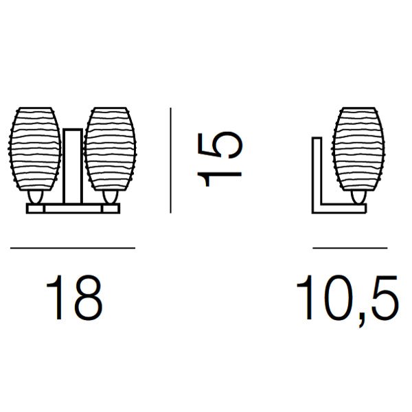 Vistosi - Damasco AP 2A P Wandlamp - KOOT