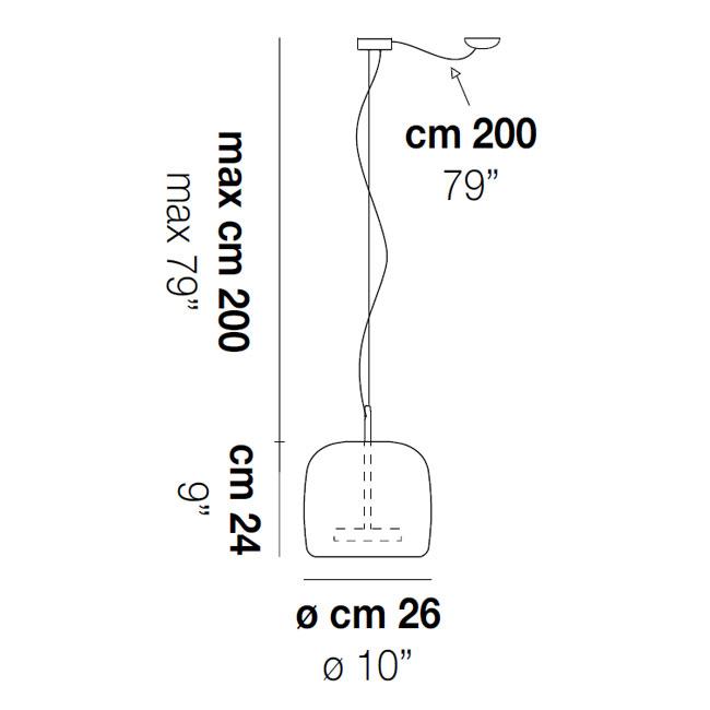 Vistosi - Jube SP 1 P Hanglamp - KOOT