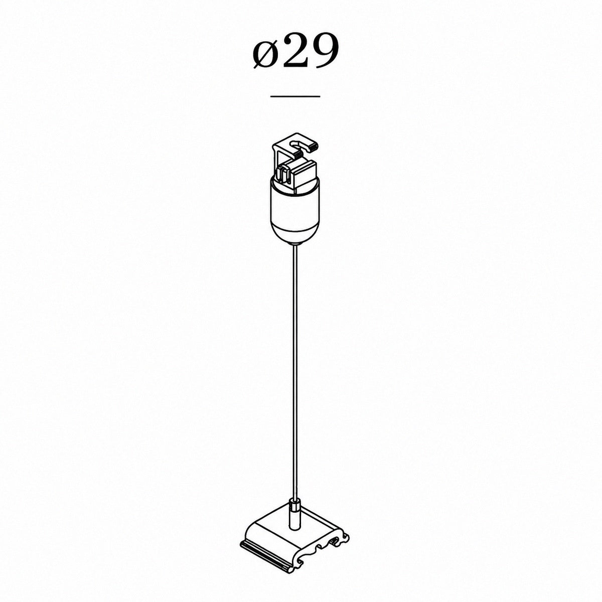 Wever & Ducre - 1 Phase Track Suspension Set Incl Fixation Bracket 1.5m