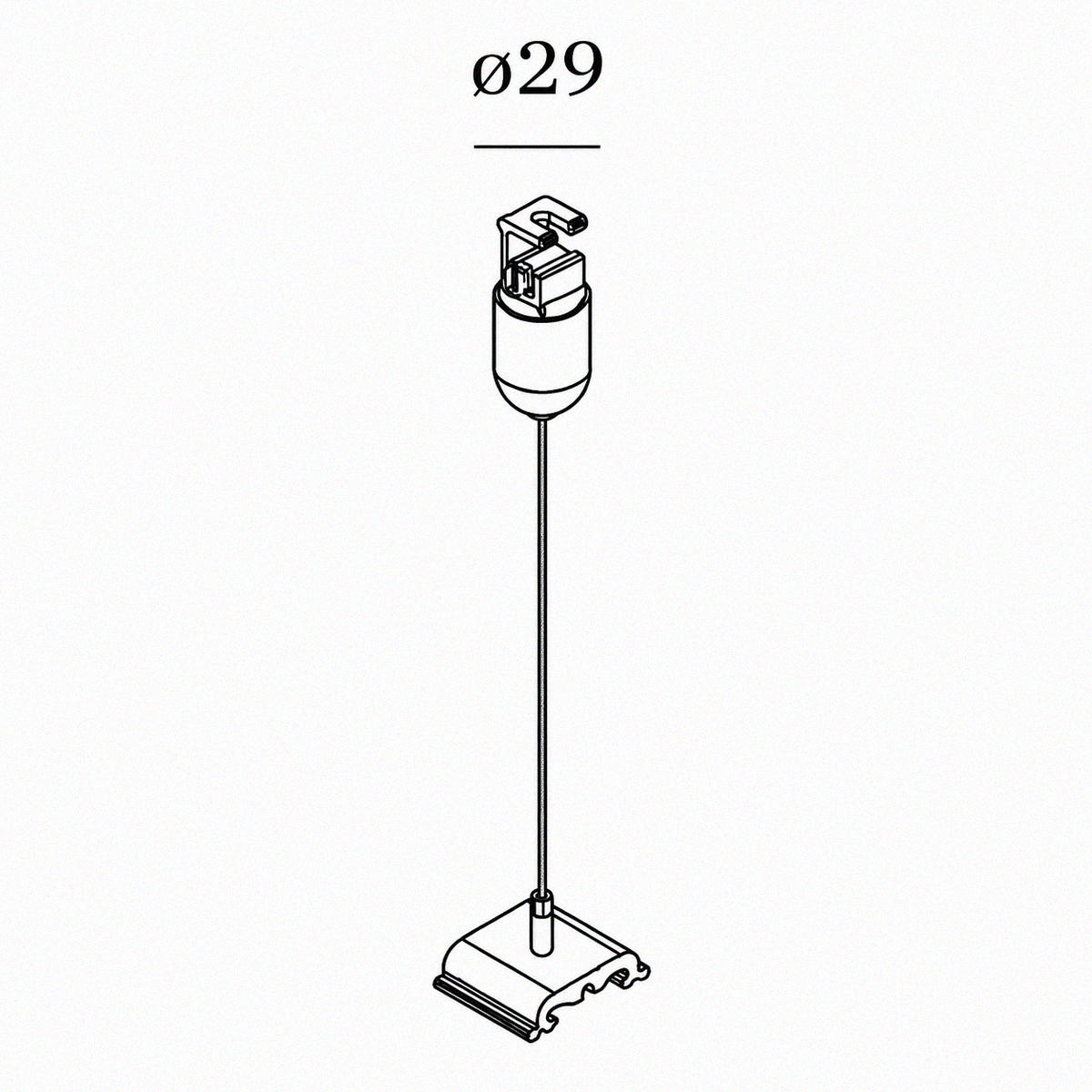 Wever & Ducre - 1 Phase Track Suspension Set Incl Fixation Bracket 3m