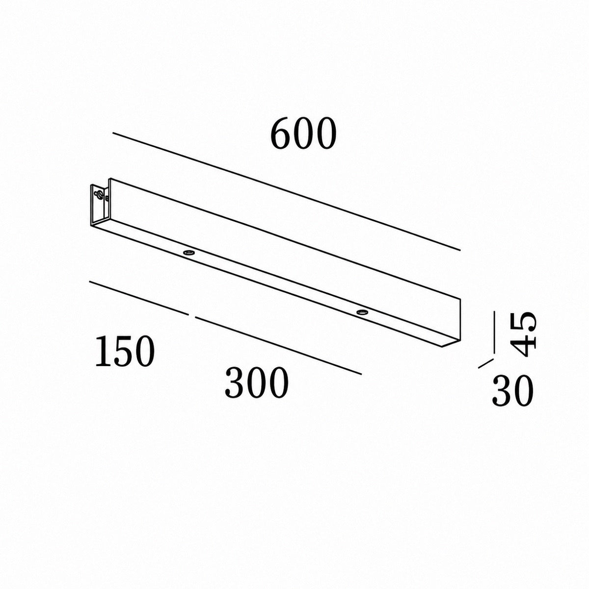 Wever & Ducre - Accessories Rosette long 600mm for 2 lamps zwart