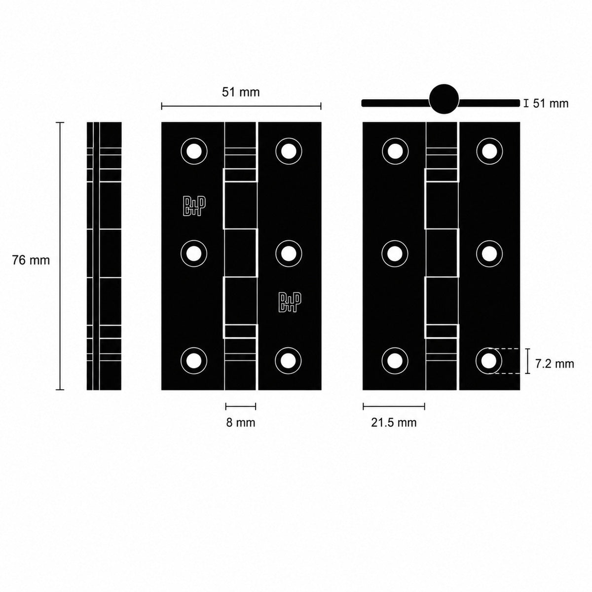 Buster and Punch - Door Hinge / 76 X 51 X 2 MM