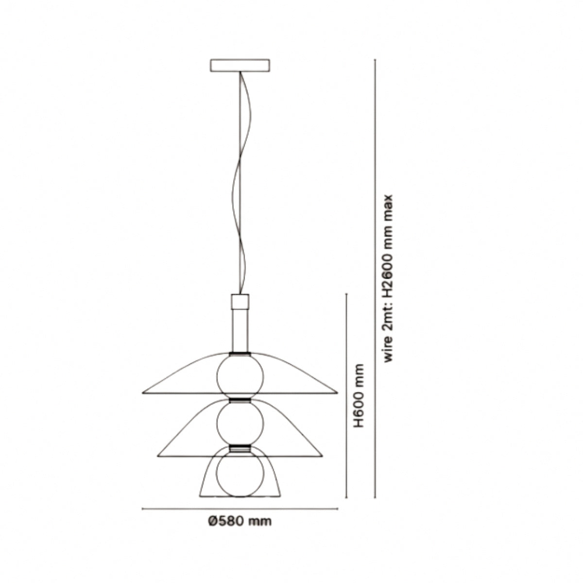 Penta - Gems Tall 2 D60 A Hanglamp