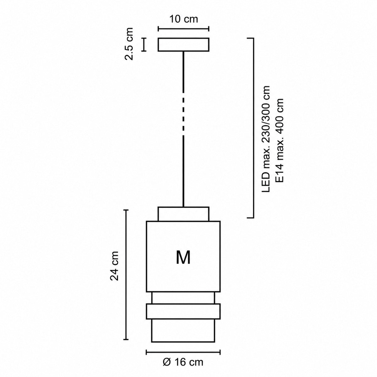 Hollands Licht - Axle LED M with 2m cable hanglamp