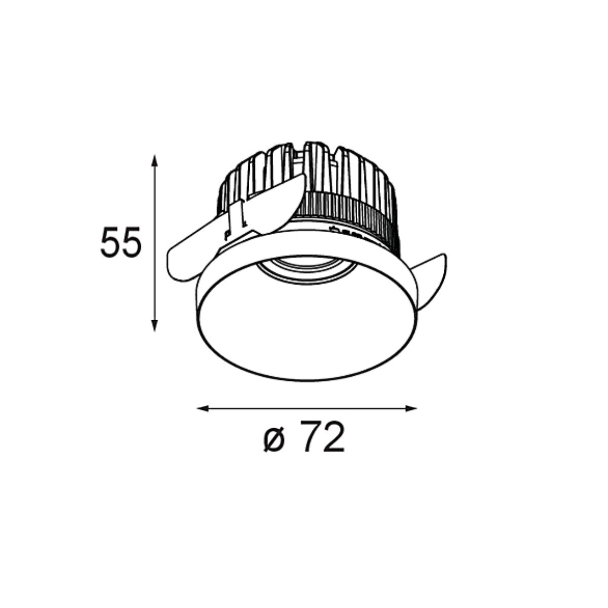 Modular - Kup Recessed 72 1x Spot