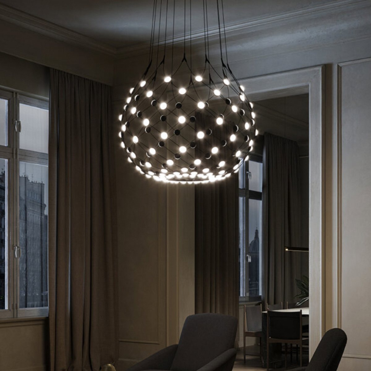 Luceplan - Mesh D86 Ø80cm LED met 2 meter snoer hanglamp
