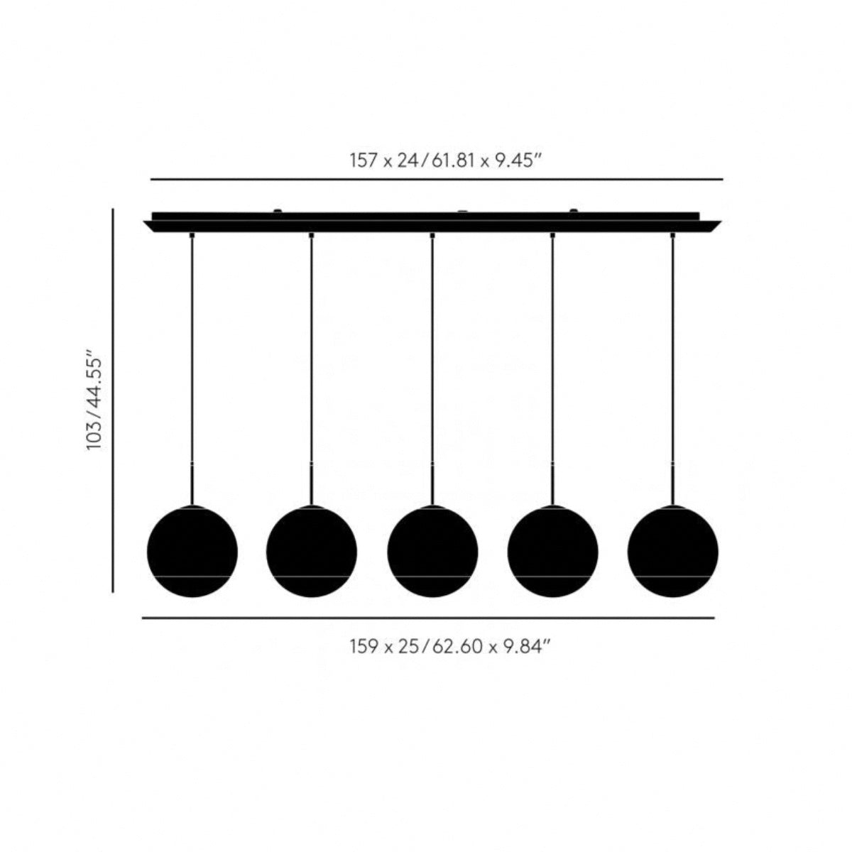 Tom Dixon - Mirror Ball Lineair LED 25 hang systeem
