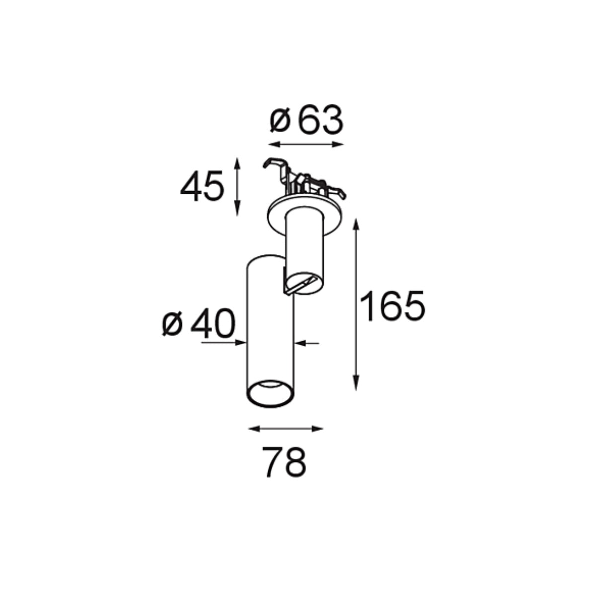 Modular - Passage Semi-Recessed Adjustable 40 1x Spot