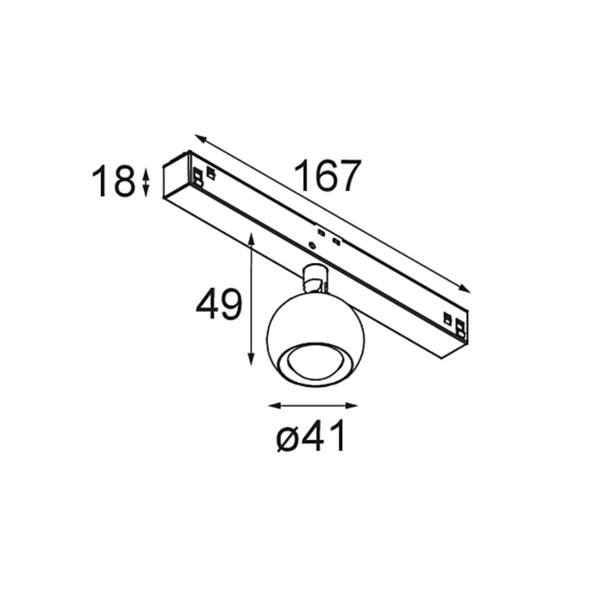 Modular - Pista Marbulito Track 48V 1x LED DALI GI