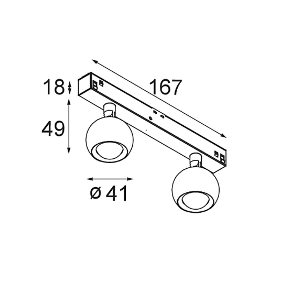 Modular - Pista Marbulito Track 48V 2x LED DALI GI
