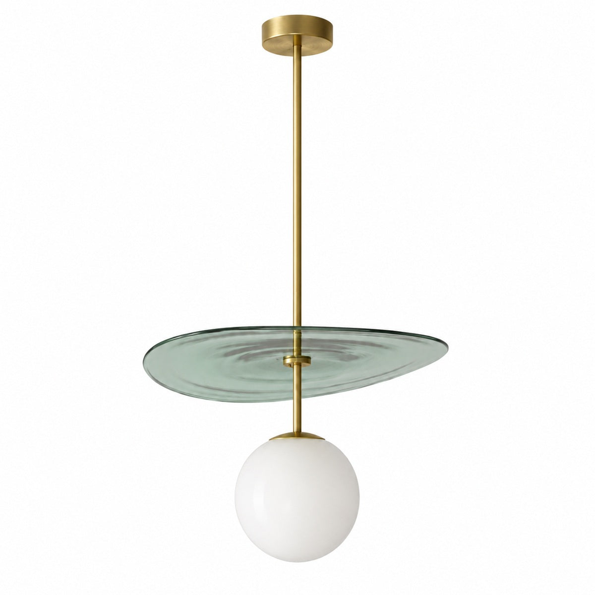 Contain - Plat ø400-420 Helder Glossy Glas Hanglamp