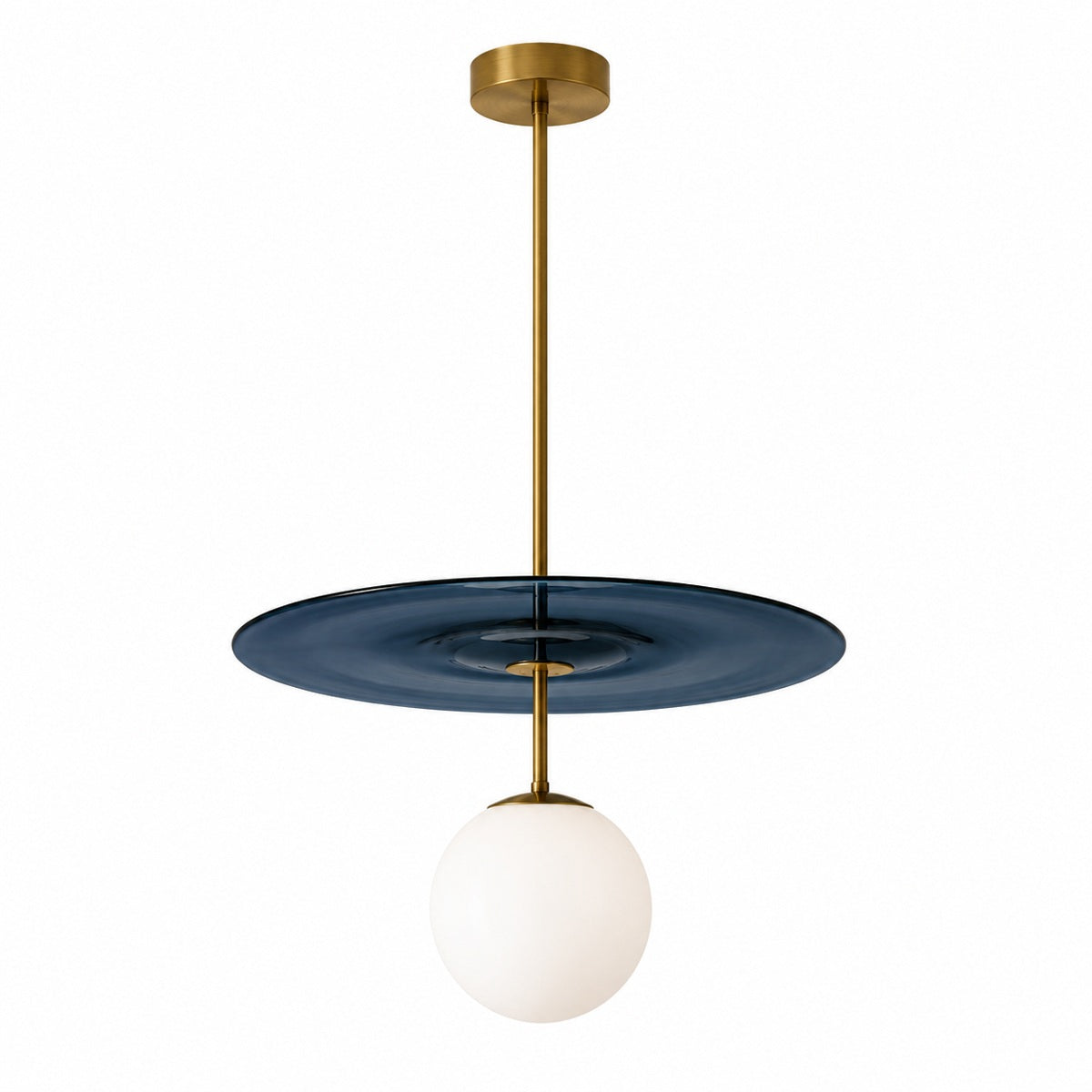 Contain - Plat ø400-420 Helder Glossy Glas Hanglamp