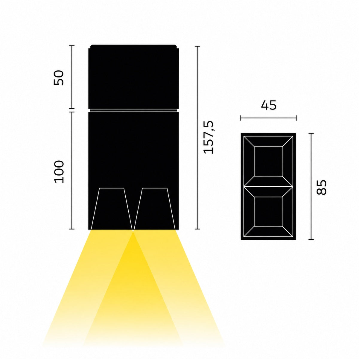 Kreon - Prologe 40 double, deep louvre, LED gear excl Spot (20°)