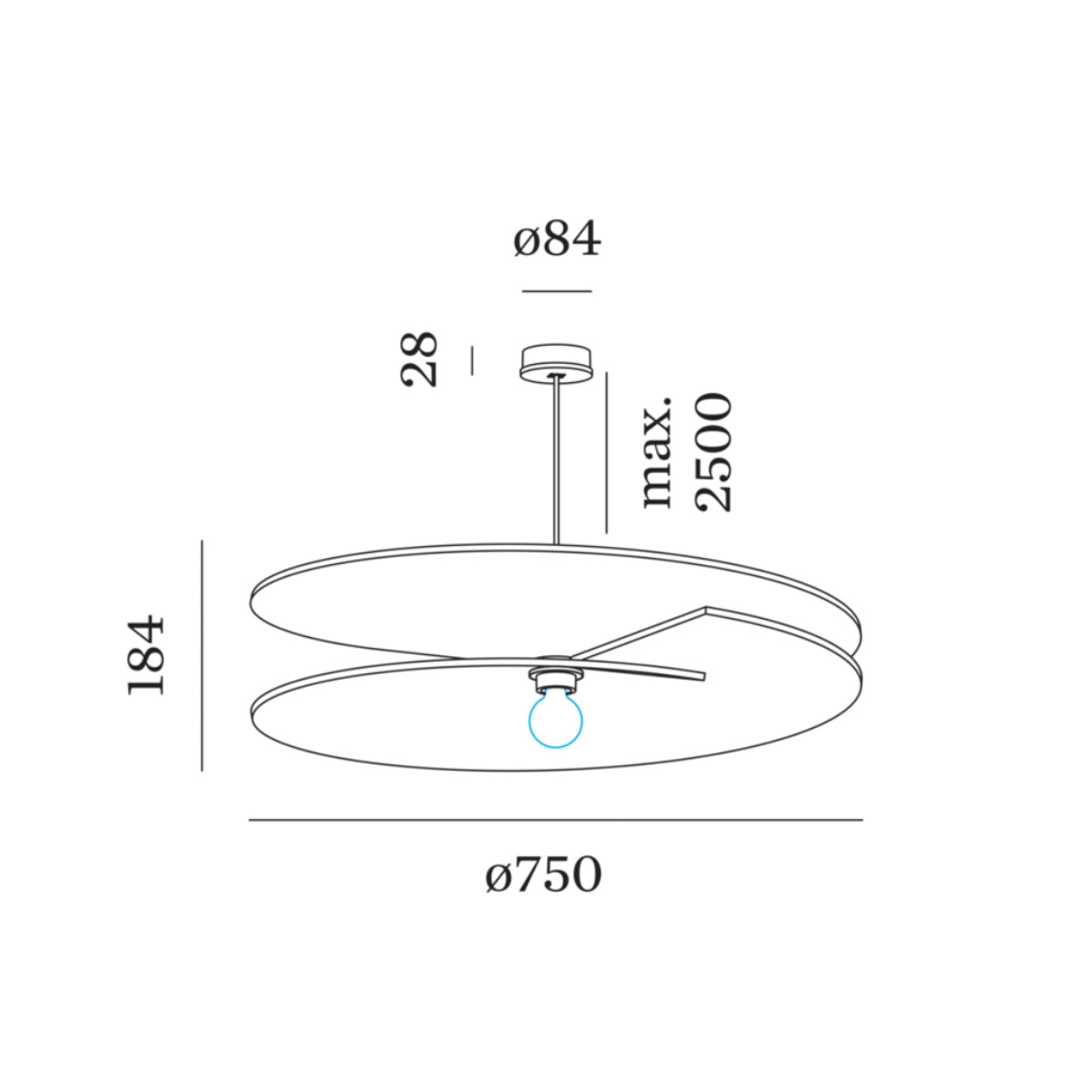 Wever & Ducre - Spirra Soft 2.0 2500 mm Hanglamp