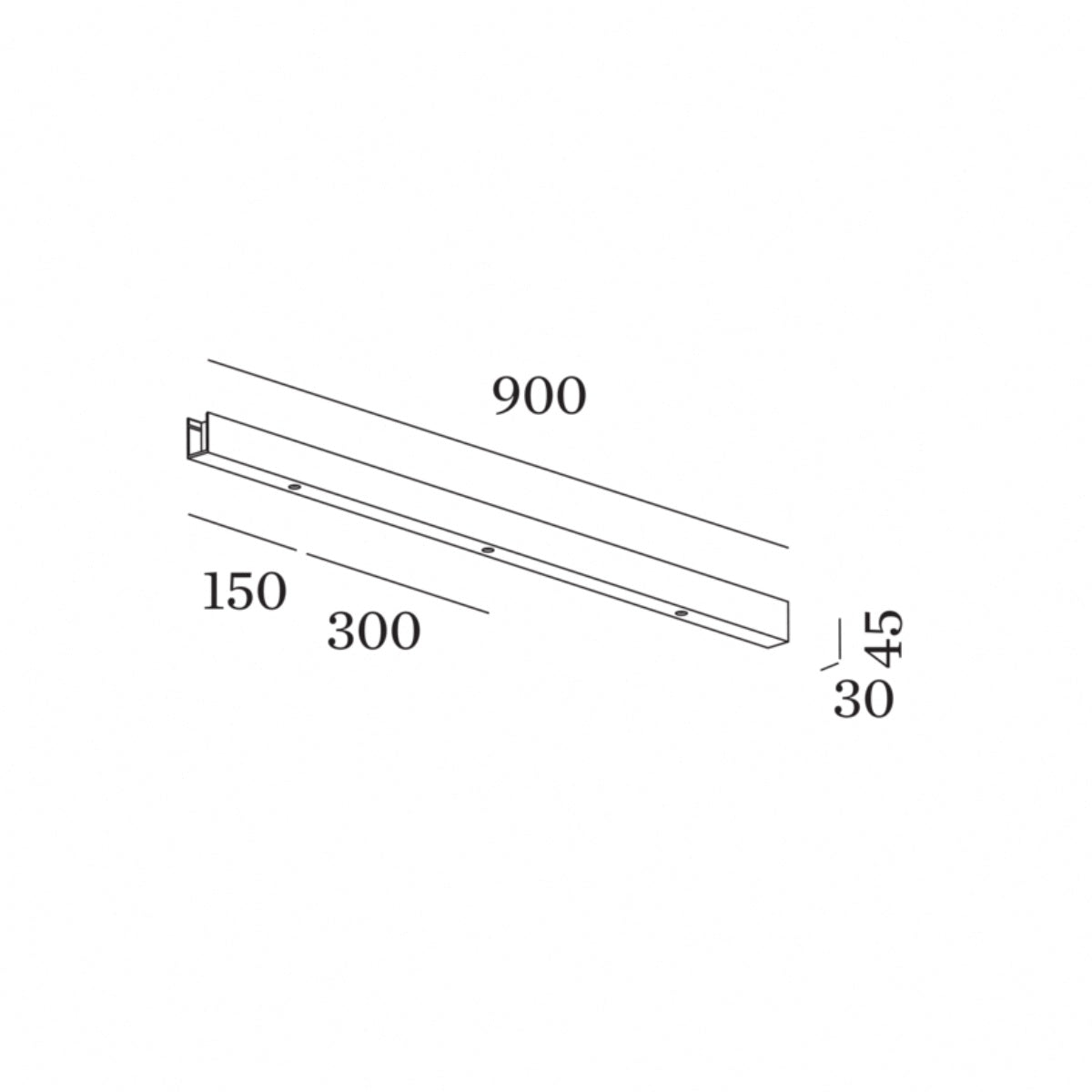 Wever & Ducre - Susp Multiple Ceiling Base Linear for 3 Luminaires