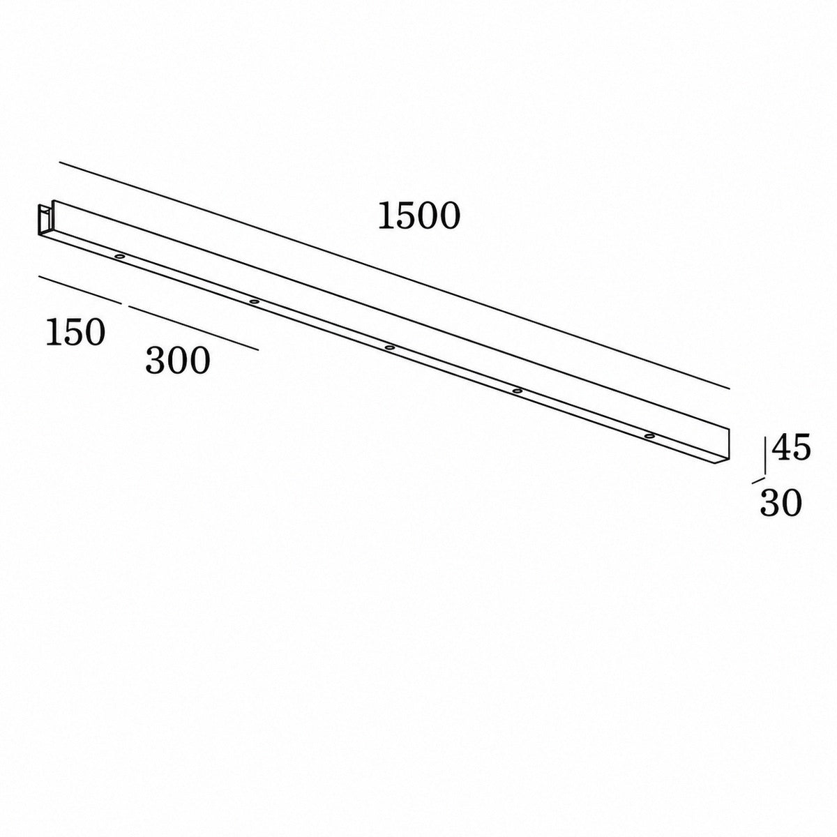 Wever & Ducre - Susp Multiple Ceiling Base Linear for 5 Luminaires