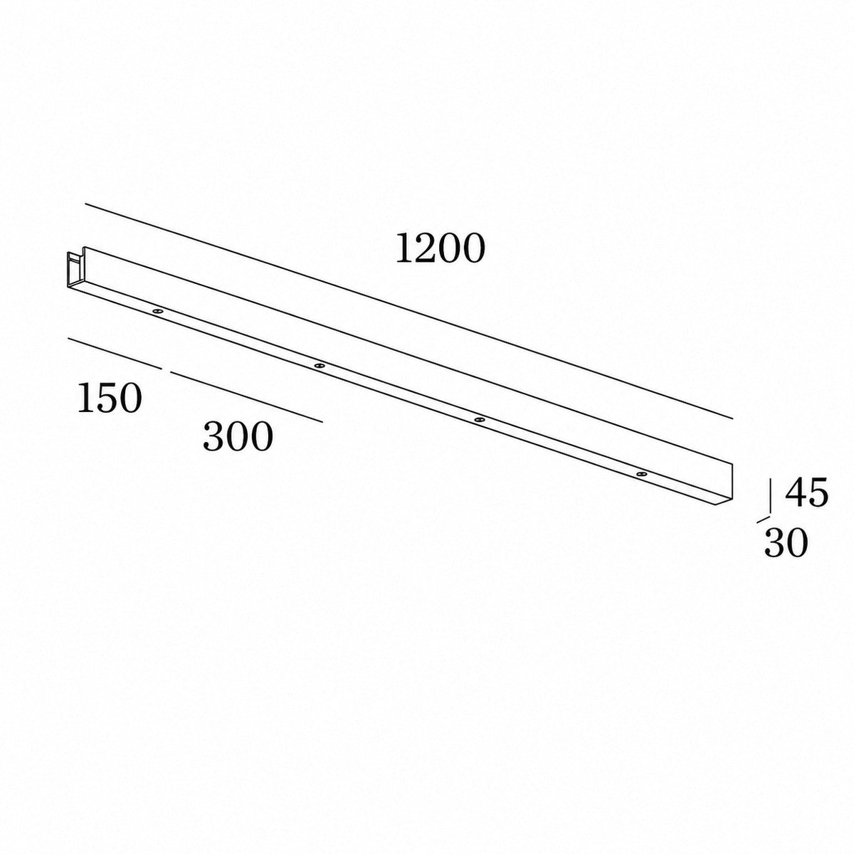 Wever & Ducre - Susp Multiple Ceiling Base Linear for 4 Luminaires