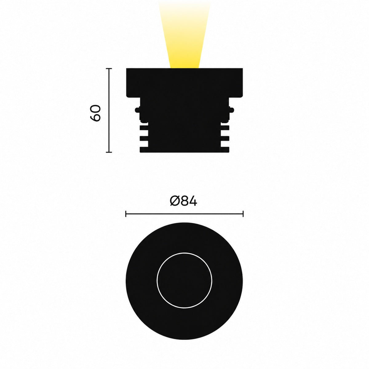 Kreon - Up in-line 80 circular, (gen. 2) Wide flood (38°)