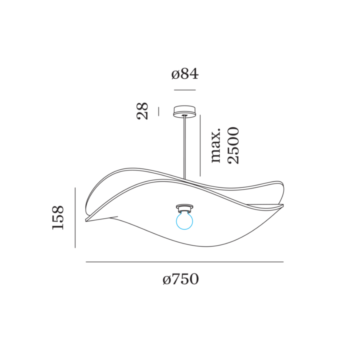 Wever & Ducre - Wave Soft 2.0 2500 mm Hanglamp