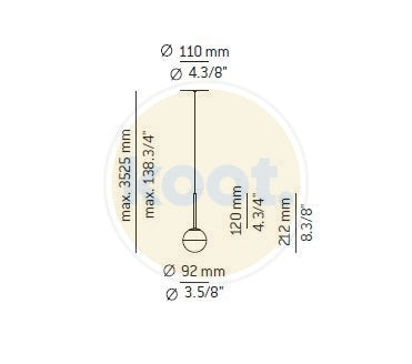 Estiluz - Alfi T-3744AR hanglamp/plafondlamp - KOOT