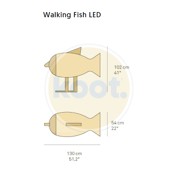 LZF - Walking Fish Vloerlamp beuken - KOOT