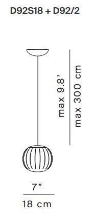 Luceplan - Lita dimbaar Ø 18 hanglamp essen hout - KOOT