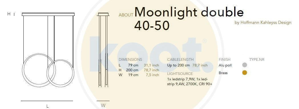 Quasar - Moonlight double 40-50 Hanglamp - KOOT