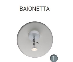 Disegnoluce - Baionetta 1 Plafondlamp chroom - KOOT
