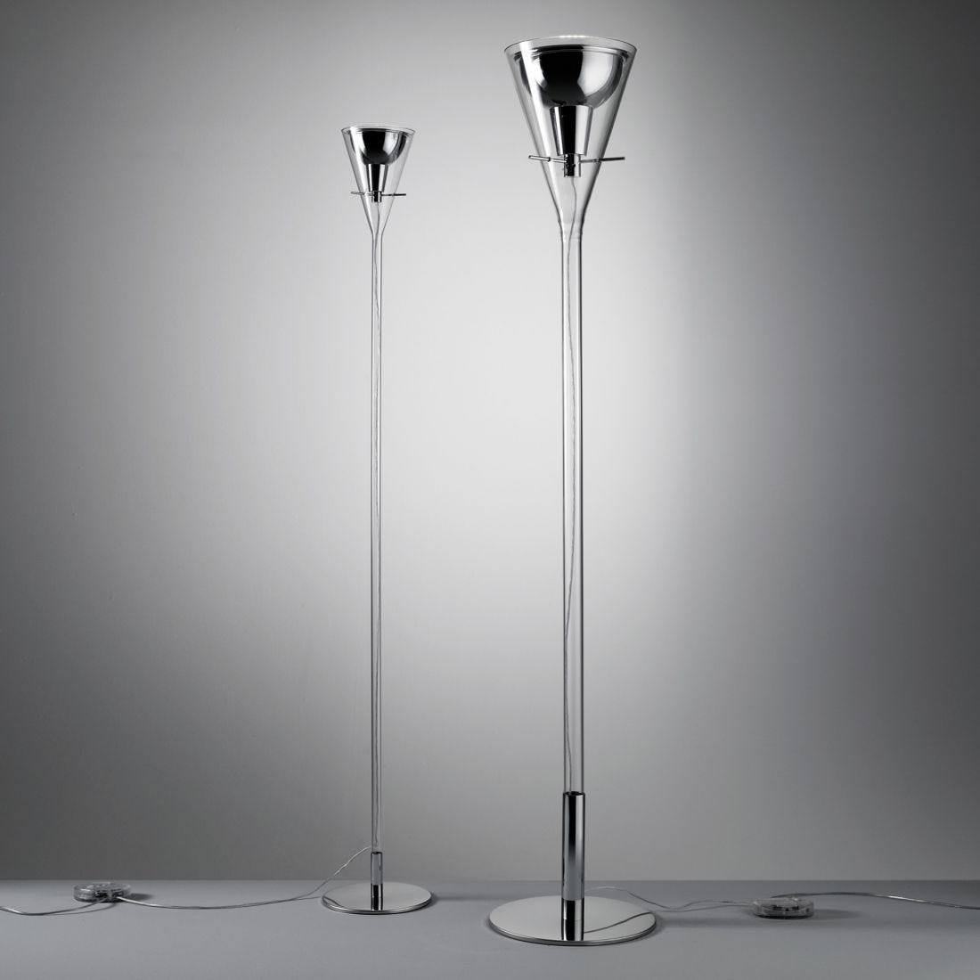 FontanaArte - Flûte Medium Vloerlamp transparant chroom - KOOT