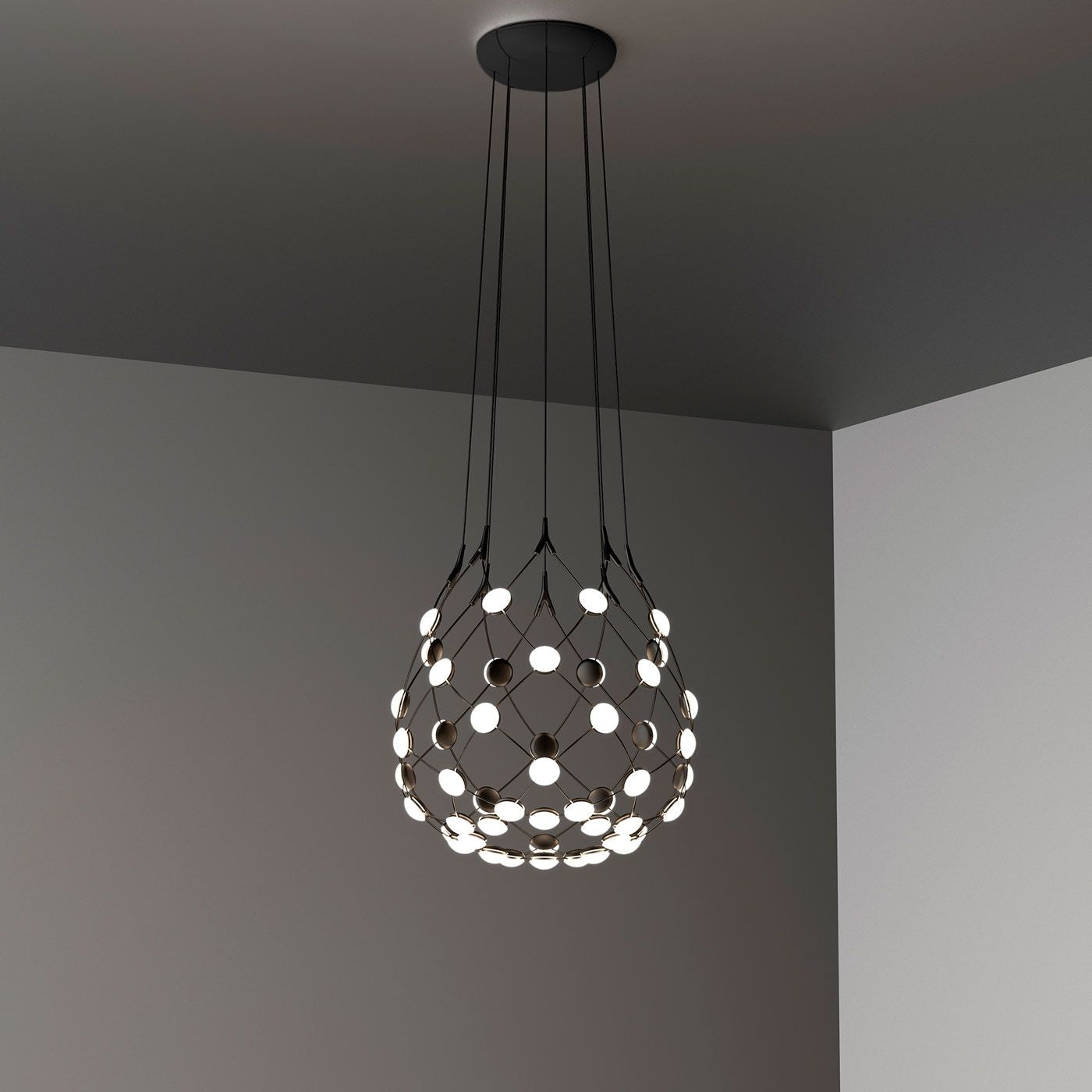 Luceplan - Mesh D86 Ø55cm LED hanglamp zwart - KOOT