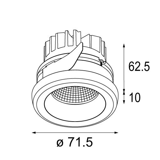 Modular - Medard recessed 70 LED warm dim GE medium / 25Â° Spot - KOOT
