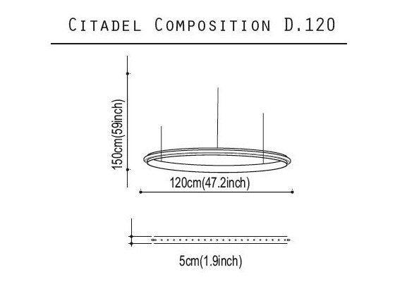 Quasar - Citadel Composition 120 led Hanglamp - KOOT