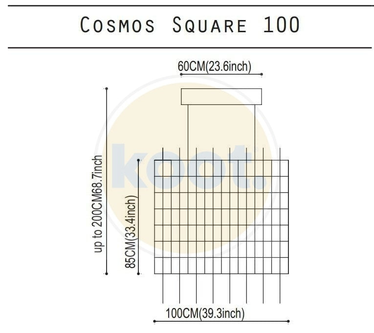 Quasar - Cosmos Square 100 LED Hanglamp - KOOT