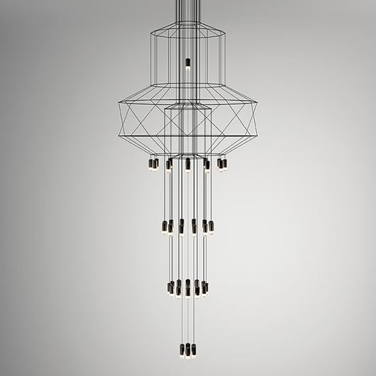 Vibia - Wireflow Chandelier 0375 hanglamp Zwart - KOOT